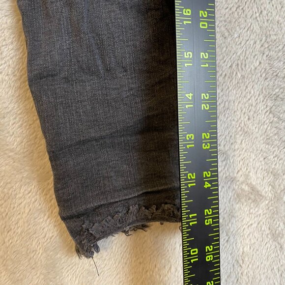 Madewell Womens Jeans Size 2 9" Mid-Rise Skinny Black Denim Distressed Hem - Picture 5 of 16